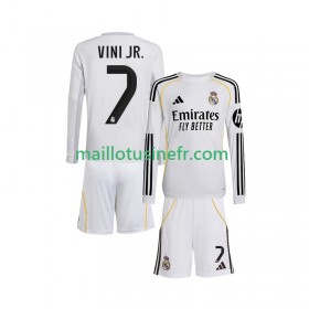 Maillot de Foot Real Madrid Vinicius Junior 7 Domicile 2025-26 Manches Longues - Enfant